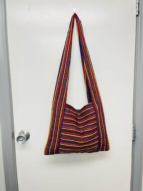 Colorful Striped Woven Boho Shoulder Bag